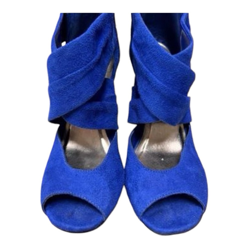 Miss Bisou Blue Suede Ankle Wrap Heels | Size 7.5 - Picture 6 of 6